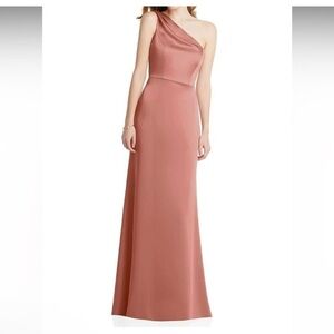 Lovely Pink One Shoulder Maxi Formal Evening Dress Gown Size 14